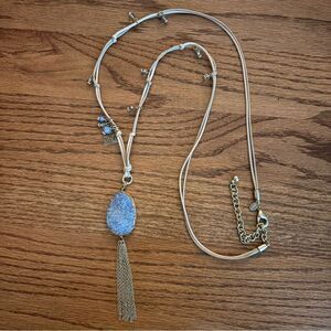 Chico’s | Lavender Faux Drusy Pendant Necklace | 44” Adjustable